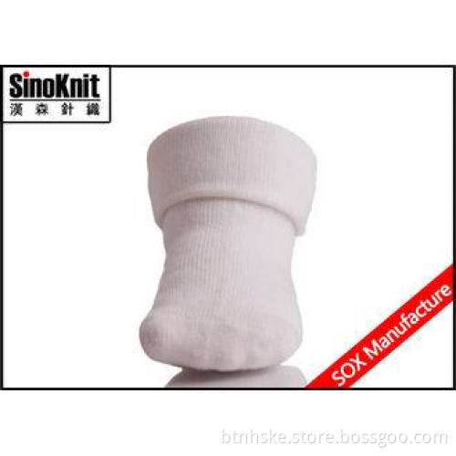 Thick Lovely White Comfortable Cotton Newborn Baby Socks fo